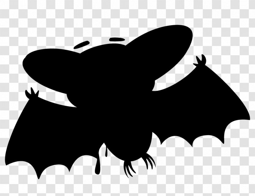 Clip Art BAT-M Silhouette Snout Black M - Stencil - Bat Transparent PNG
