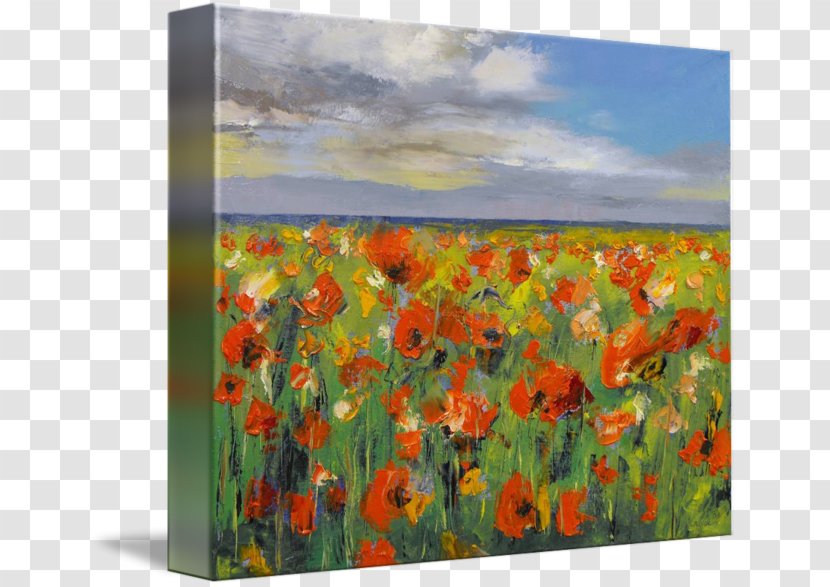Poppy Poppies Painting Canvas Print - Printing - Field Transparent PNG