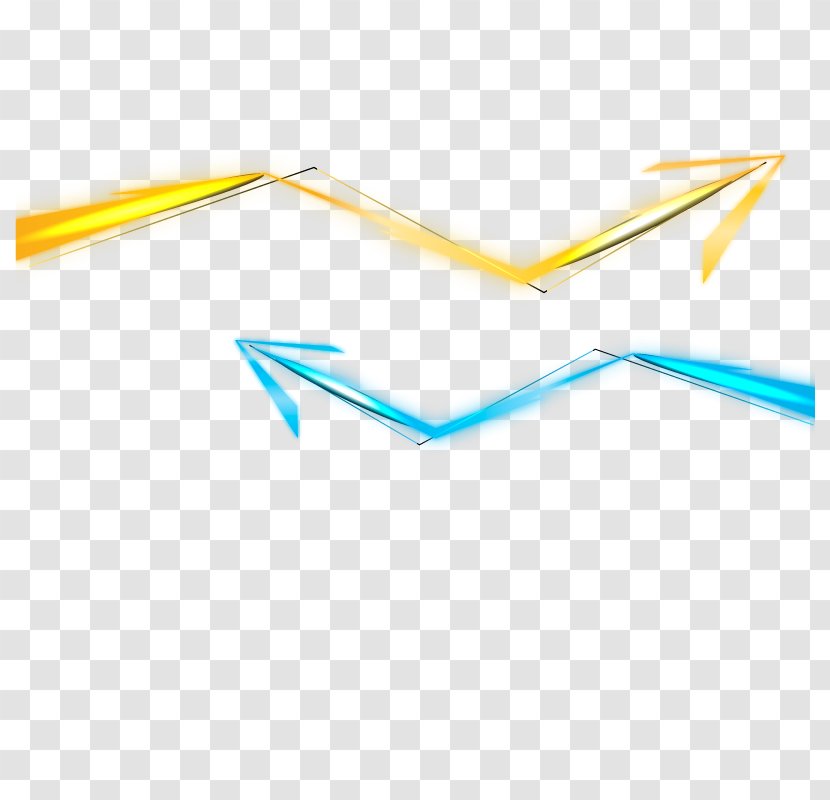 Triangle Yellow - Curved Arrow Light Efficiency Vector Elements Transparent PNG