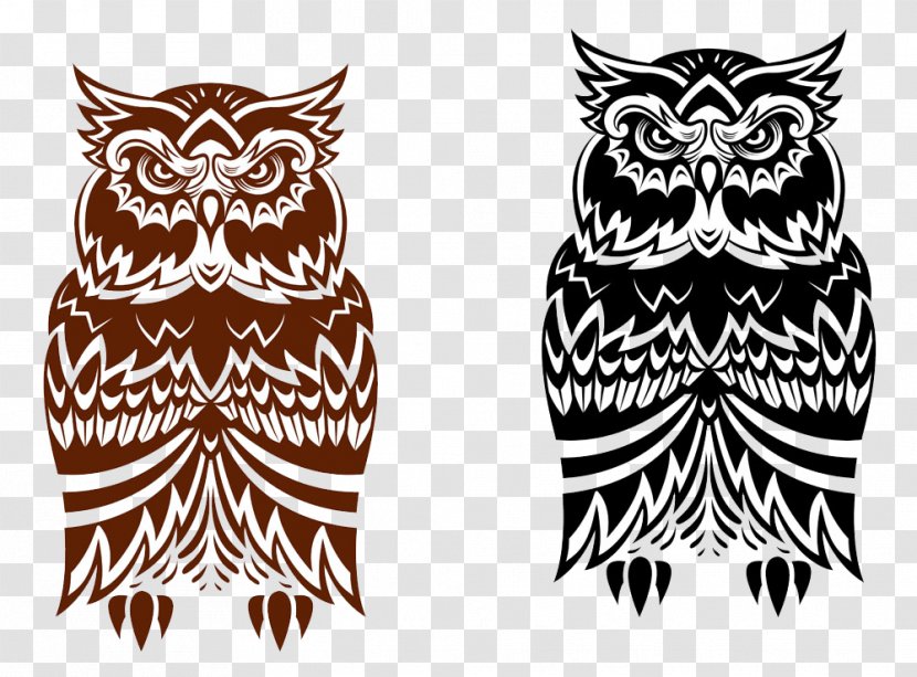 Owl Bird Tribe Tattoo - Stock Photography - Creative Pattern Transparent PNG
