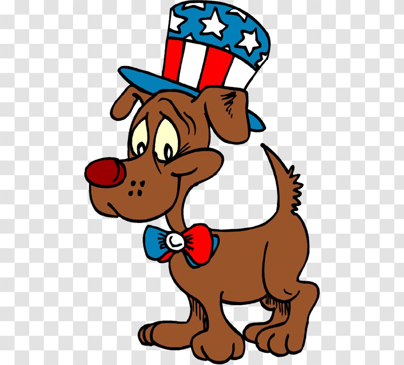 Puppy Cartoon Independence Day Dog Clip Art - Organism Transparent PNG