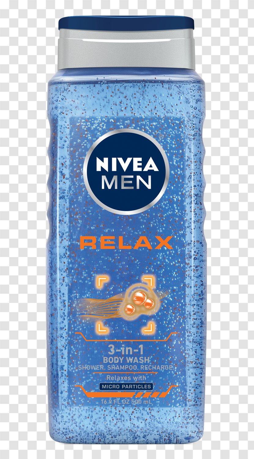 NIVEA Men Sensitive 3-In-1 Body Wash Shower Gel Shampoo Hair Conditioner - Cleanser Transparent PNG