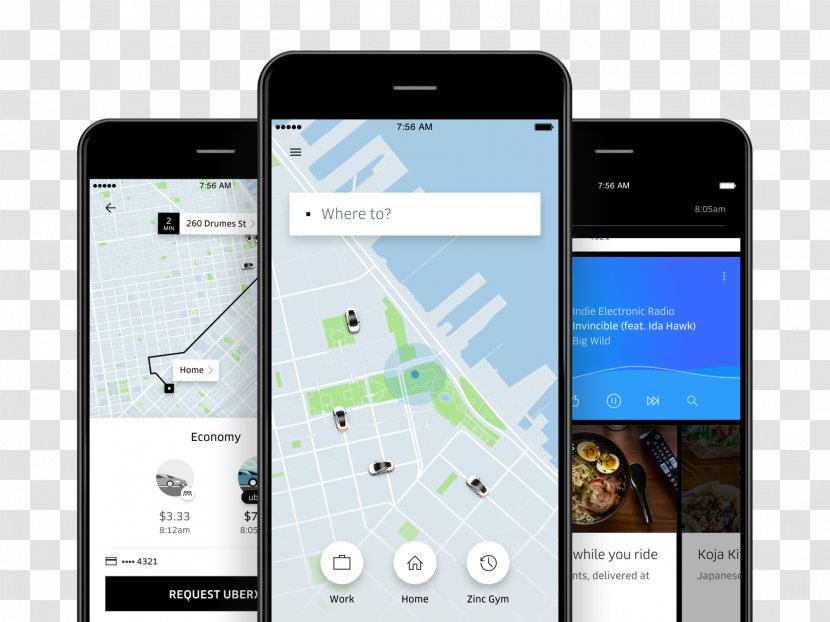 Taxi Uber IPhone Lyft - Telephone - Gps Transparent PNG