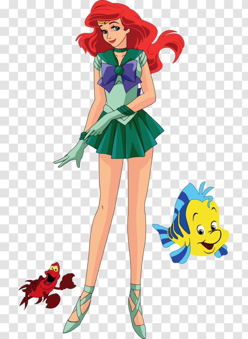 Ariel Sailor Moon Princess Aurora Disney Senshi - Cartoon Transparent PNG