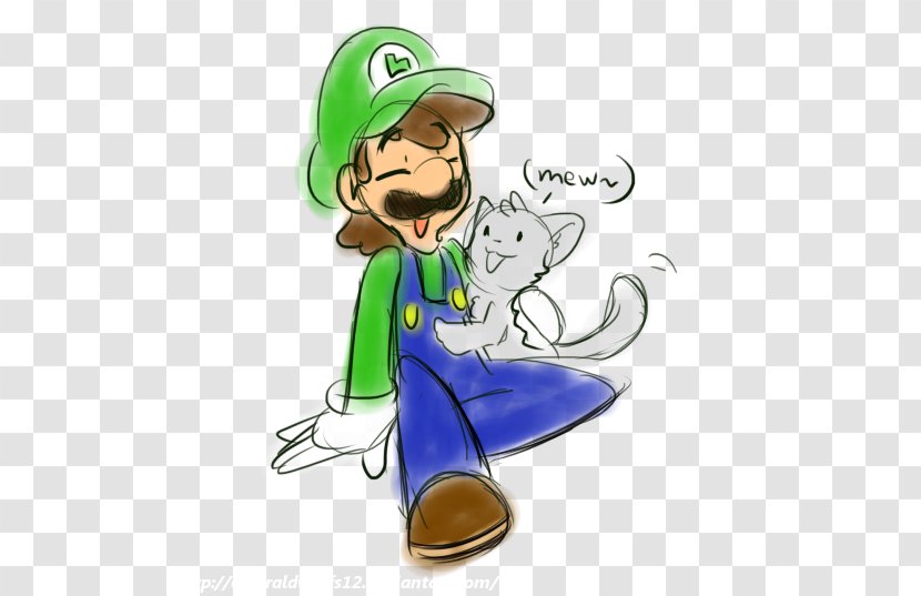 Luigi Cat Mario Art Drawing - Deviantart Transparent PNG