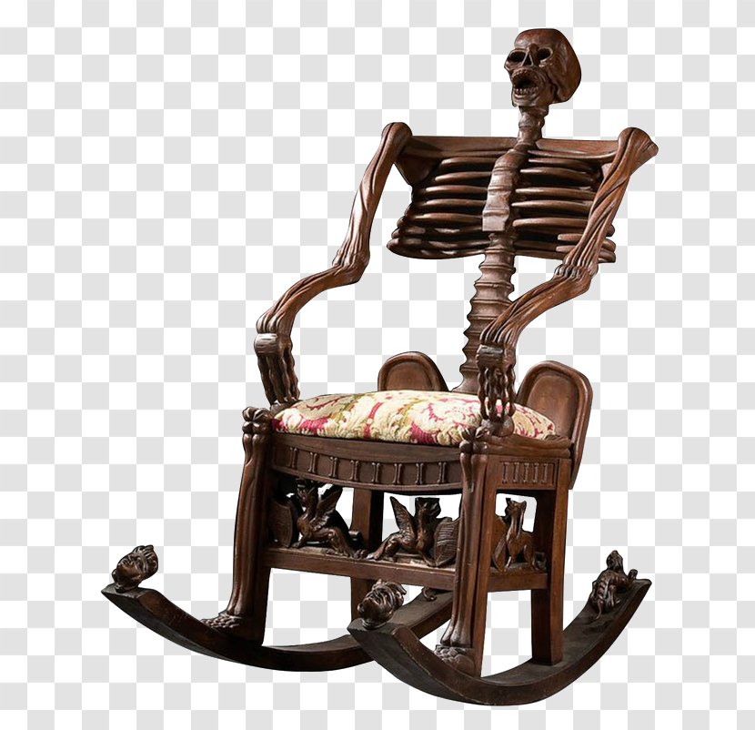 Rocking Chairs Skull Furniture Skeleton - Room Transparent PNG