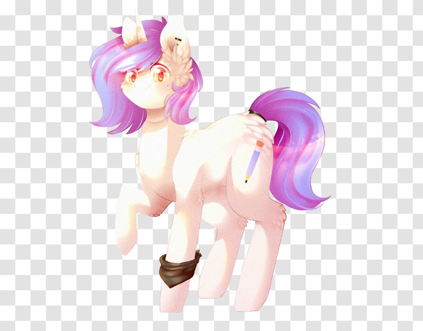 Horse Pink M Ear Figurine Animated Cartoon - Watercolor Transparent PNG