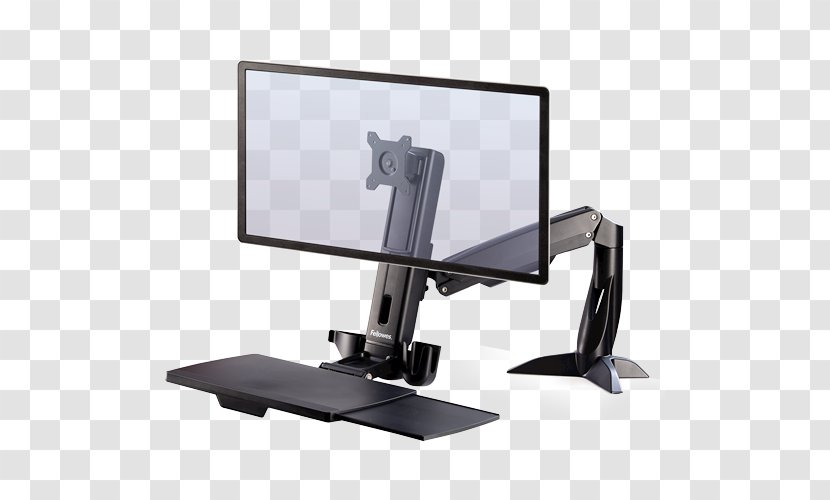 Fellowes Lotus Sit Stand Workstation Standing Desk Brands DX - Computer Monitor Accessory - Roll With The Punches Transparent PNG