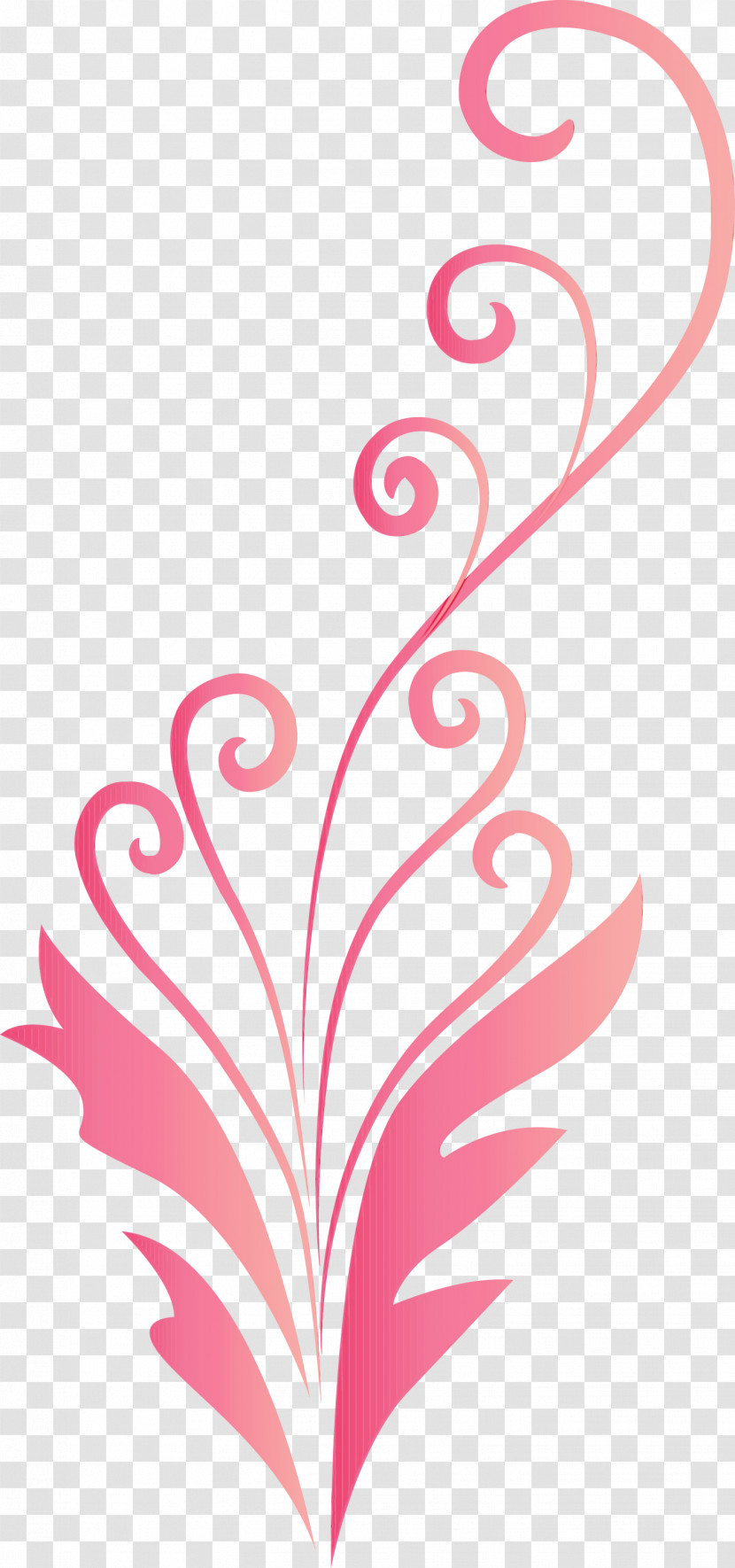 Pink Line Plant Pattern Ornament Transparent PNG