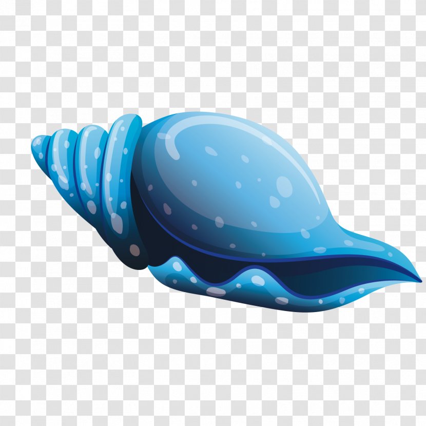Seashell Sea Snail - Electric Blue - Vector Conch Transparent PNG