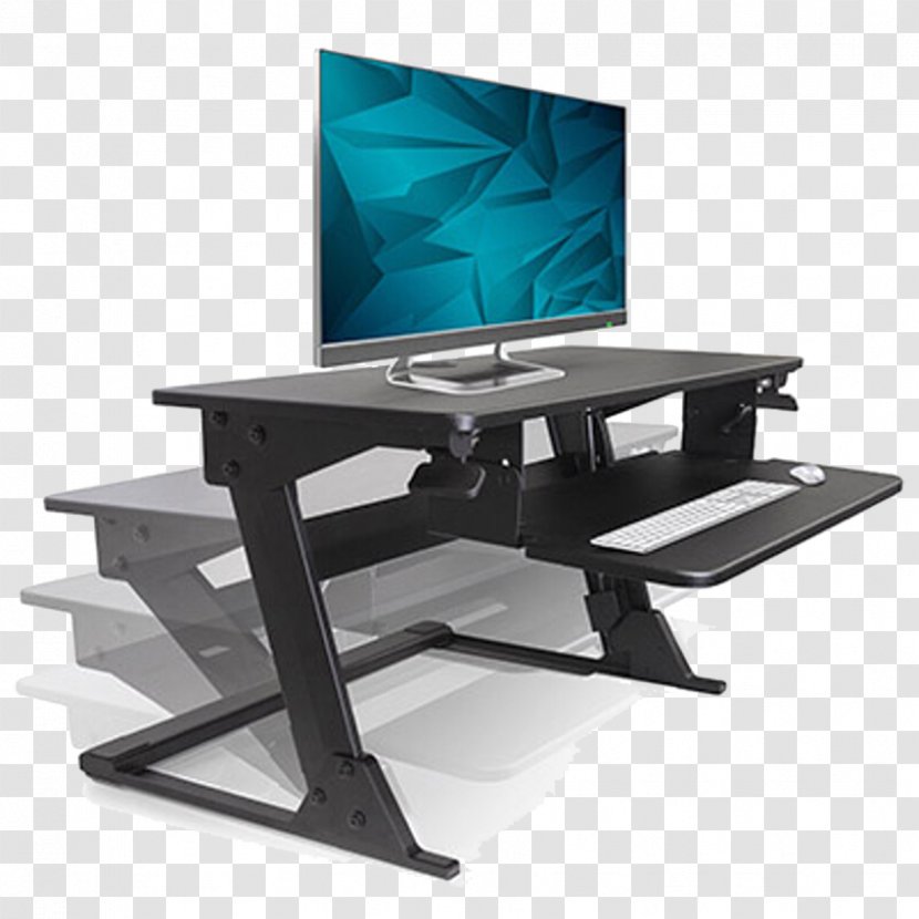 Computer Keyboard Sit-stand Desk Standing Workstation - Table - Mouse Transparent PNG