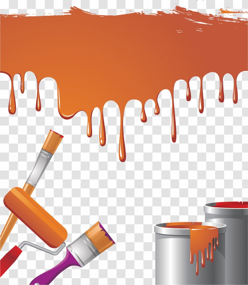 Paint Rollers Brush Bucket - Material - Decorative Painting Tools Image Transparent PNG