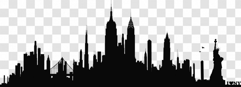 New York City Skyline Silhouette Wall Decal Phonograph Record - Building Transparent PNG