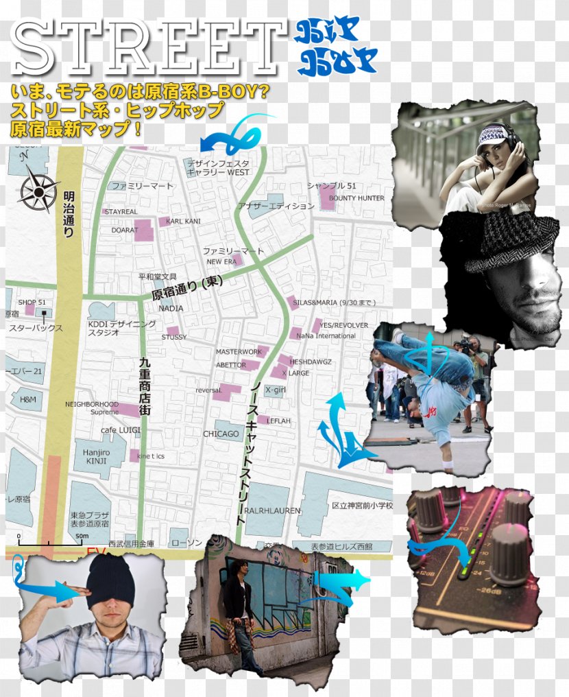 Street Fashion Takeshita Hip Hop - Map Transparent PNG