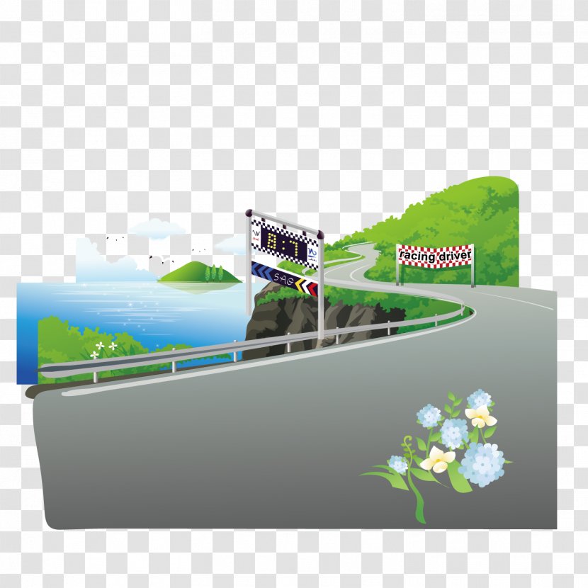 Royalty-free Illustration - Drawing - Racing Road Transparent PNG