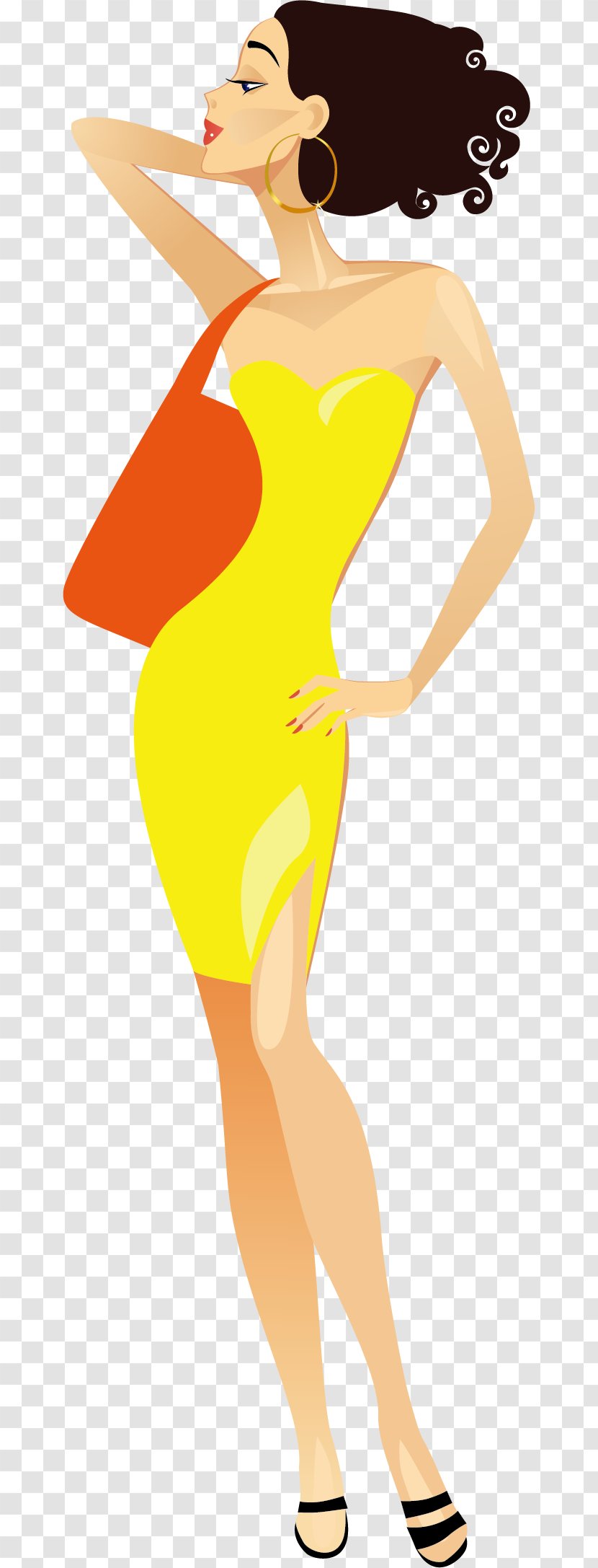 Shopping Woman - Watercolor - Flower Transparent PNG