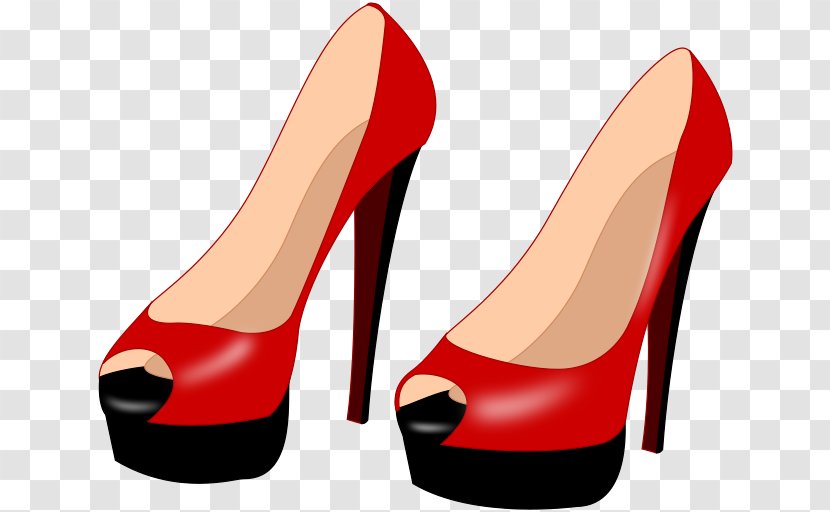 Clip Art Women High-heeled Shoe Stiletto Heel - Basic Pump - Red Transparent PNG