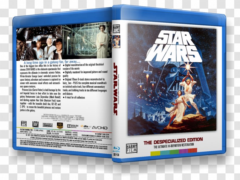 Blu-ray Disc Leia Organa Anakin Skywalker Luke Harmy's Despecialized Edition - Box Set - Jedi Transparent PNG