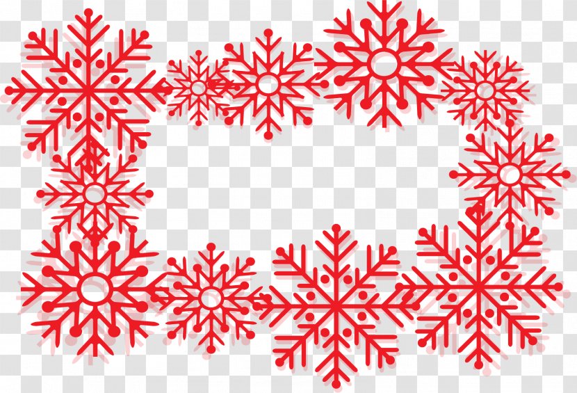 Snowflake Red - Tree - Festively Border Transparent PNG