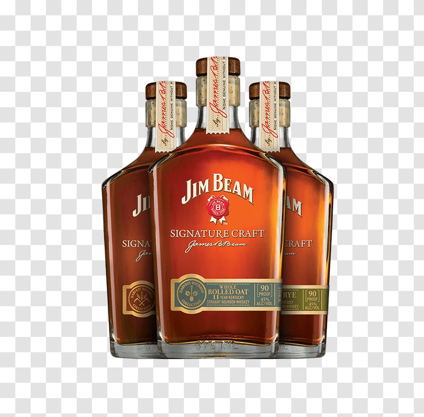 Liqueur Jim Beam Signature Craft 12 Year Old Bourbon Whiskey Alcoholic Drink - Larger Than Barrel Transparent PNG