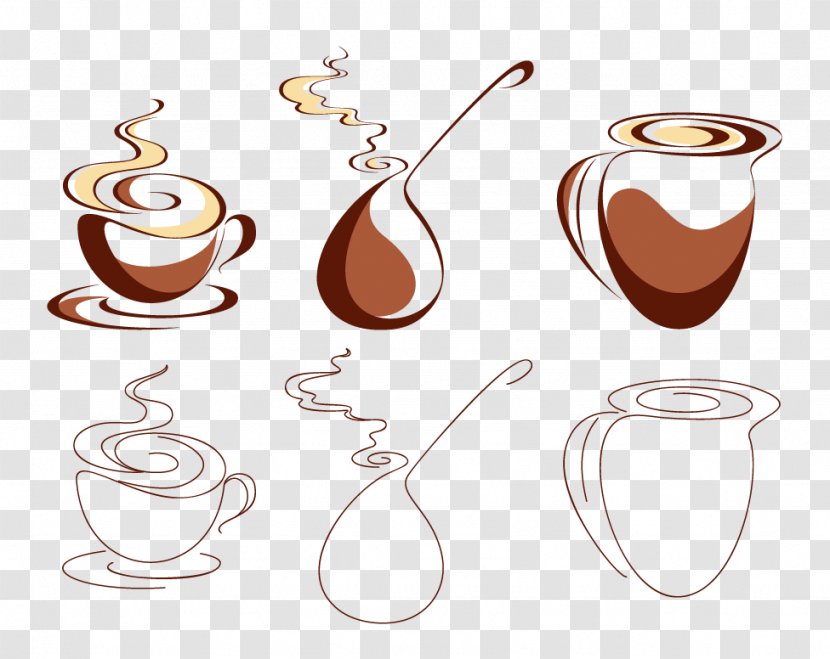 Coffee Cup Cafe Drink - Serveware - Vector Transparent PNG