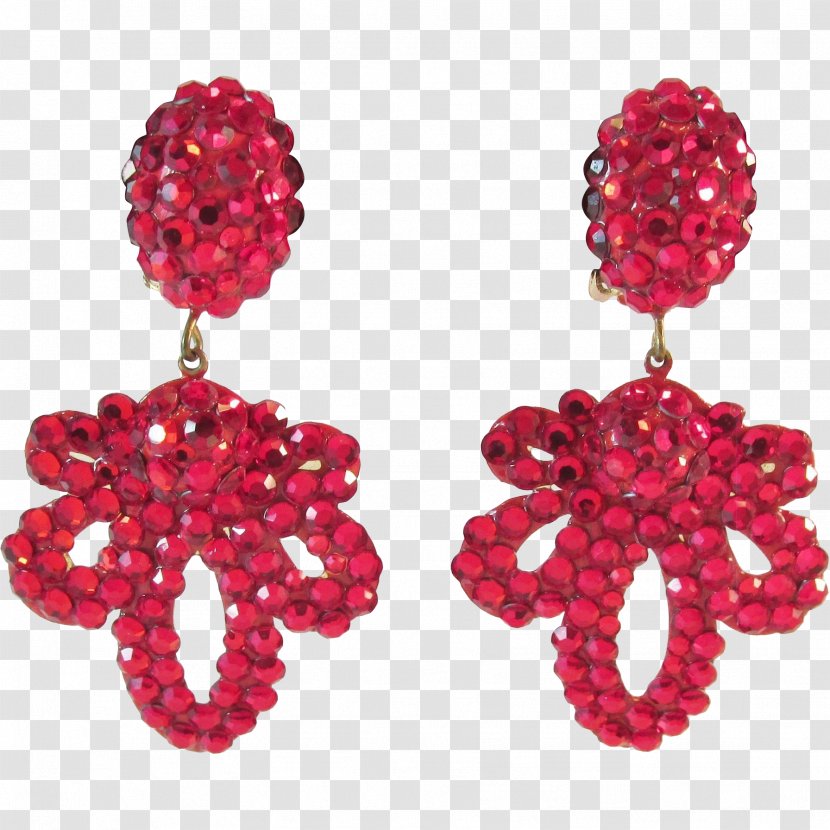 Ruby Earring Body Jewellery Bead Magenta Transparent PNG