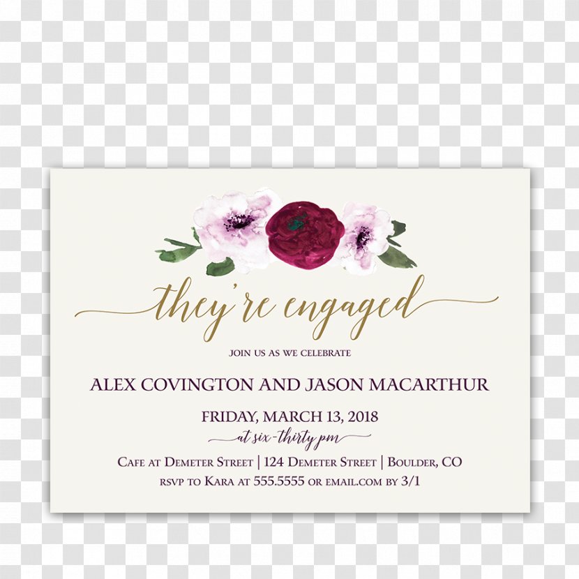 Wedding Invitation Engagement Party Floral Design - Flower Transparent PNG
