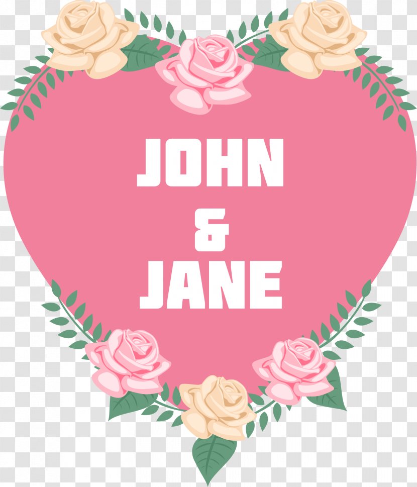 Rose - Cartoon - Pink Love Label Transparent PNG