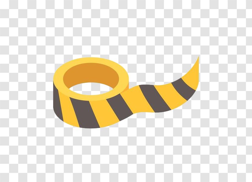 Adhesive Tape Barricade Yellow Photography - Hand Painted Warning Belt Transparent PNG