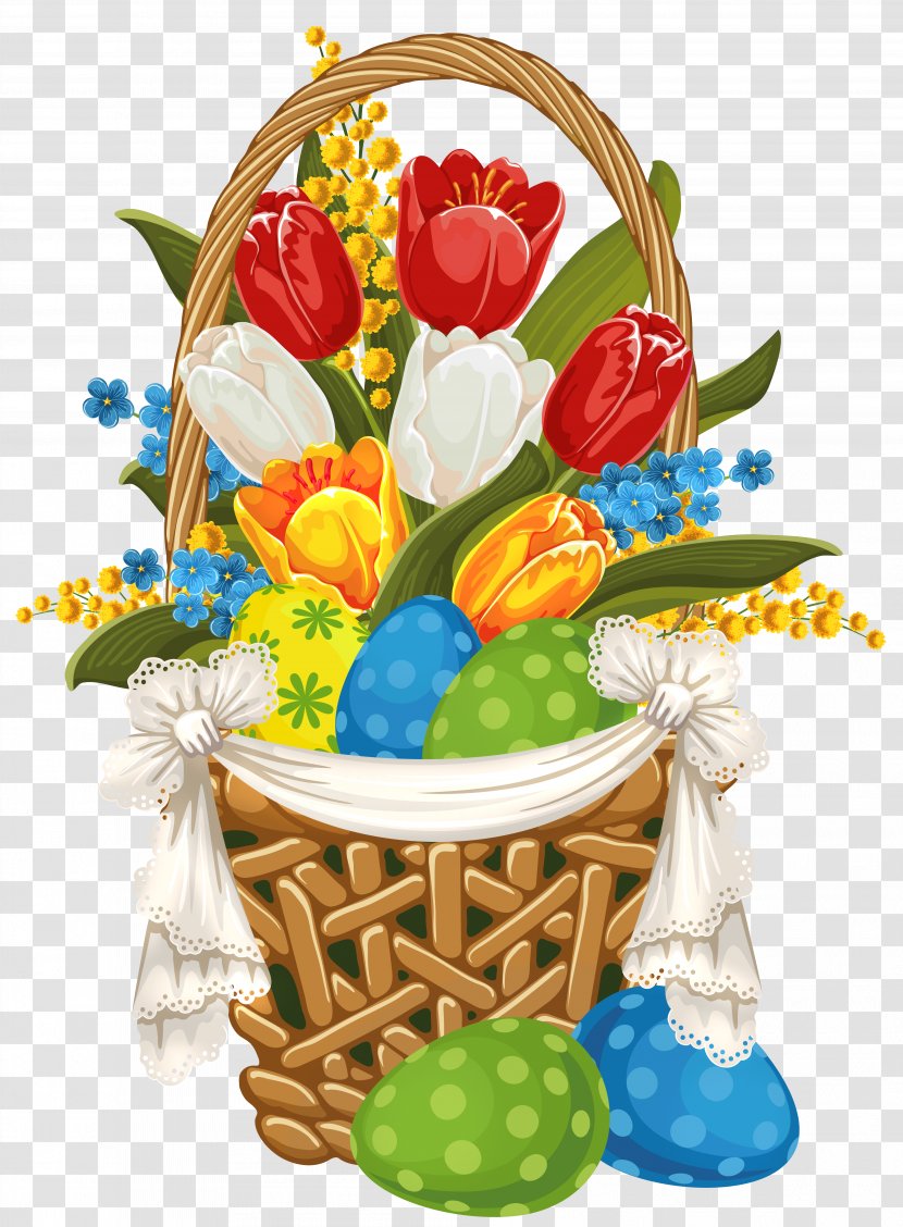 Flowerpot Clip Art - Photography - Painted Easter Basket With Eggs Clipart Transparent PNG