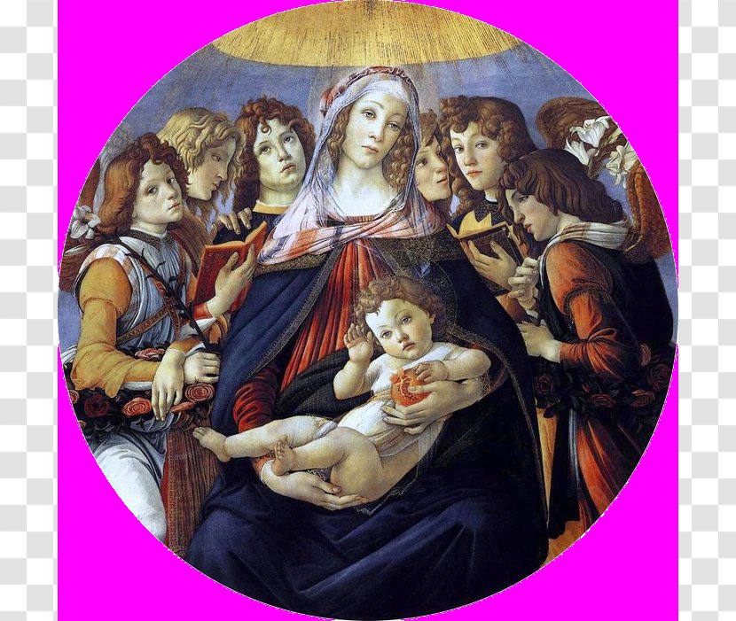 Madonna Of The Pomegranate Magnificat Uffizi Salting - Mythology - Painting Transparent PNG