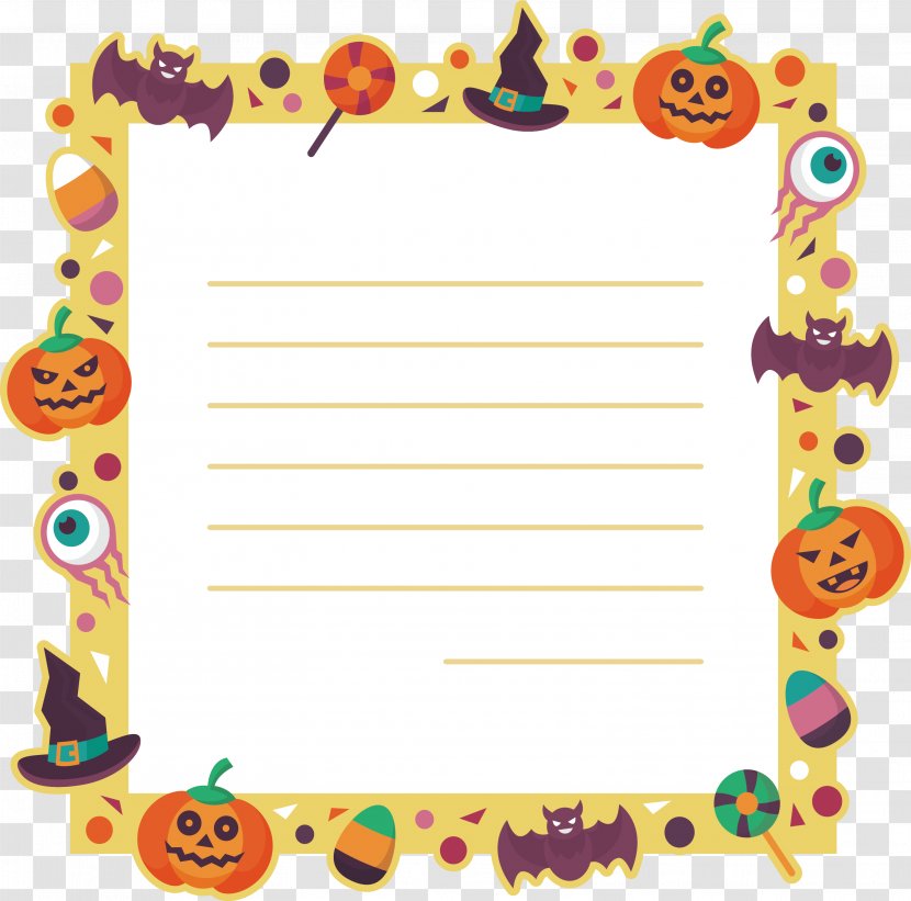 Cartoon Border Halloween Message Card - Area Transparent PNG