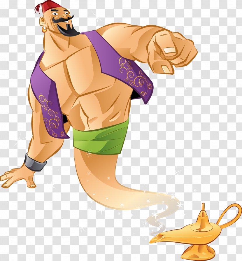 Aladdin Genie One Thousand And Nights Book - Arm Transparent PNG