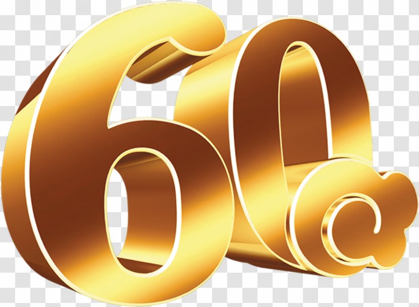 Metal Font - Design Perspective 60 Years Transparent PNG
