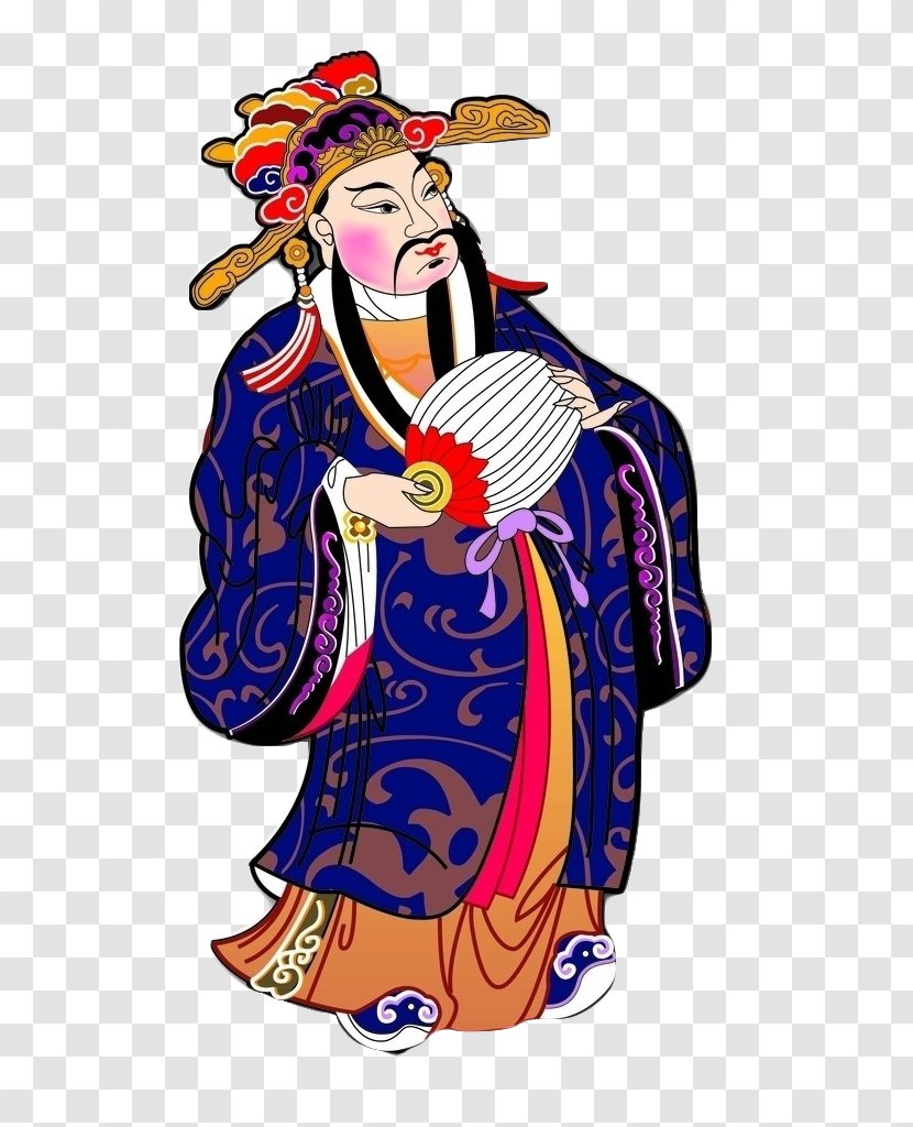 Caishen Chinese New Year Four Heavenly Kings - Clothing - Festive Cartoon Treasurer Transparent PNG