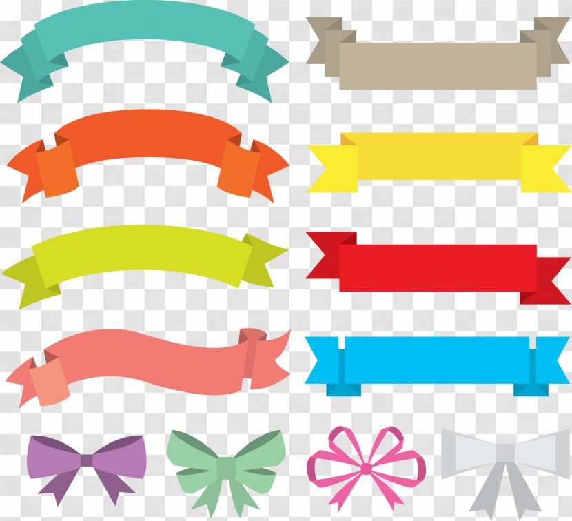 Euclidean Vector - Ribbon - Hand-painted Banner Label Transparent PNG