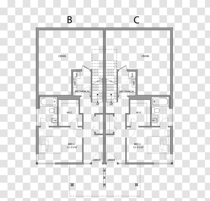 Floor Plan Technical Drawing - Western Town Transparent PNG