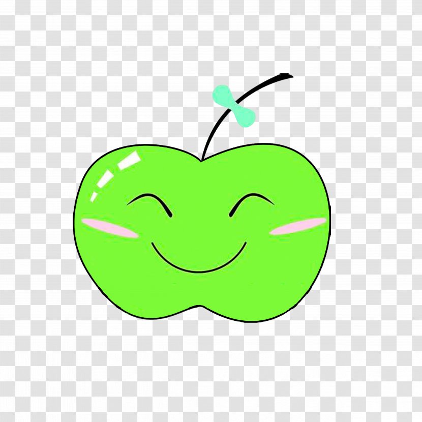 Apple Clip Art - Green - Smiling Transparent PNG