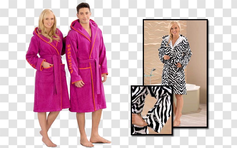Robe Pink M Dress Pajamas Coat - Purple Transparent PNG