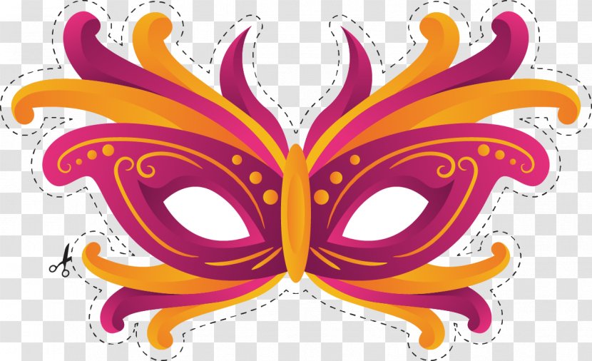 Butterfly Visual Arts Illustration - Pink - Vector Exquisite Dance Mask Transparent PNG