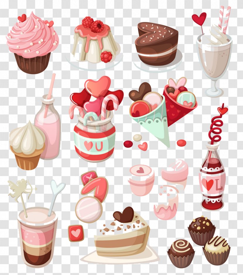 Ice Cream Cake Mousse Cupcake - Cone - Cartoon Wedding Transparent PNG