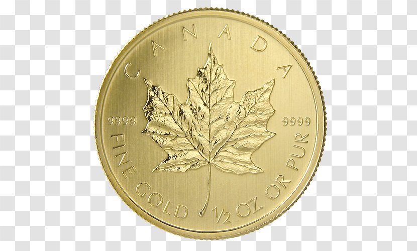 Gold Coin Canadian Maple Leaf Silver - Metal Transparent PNG