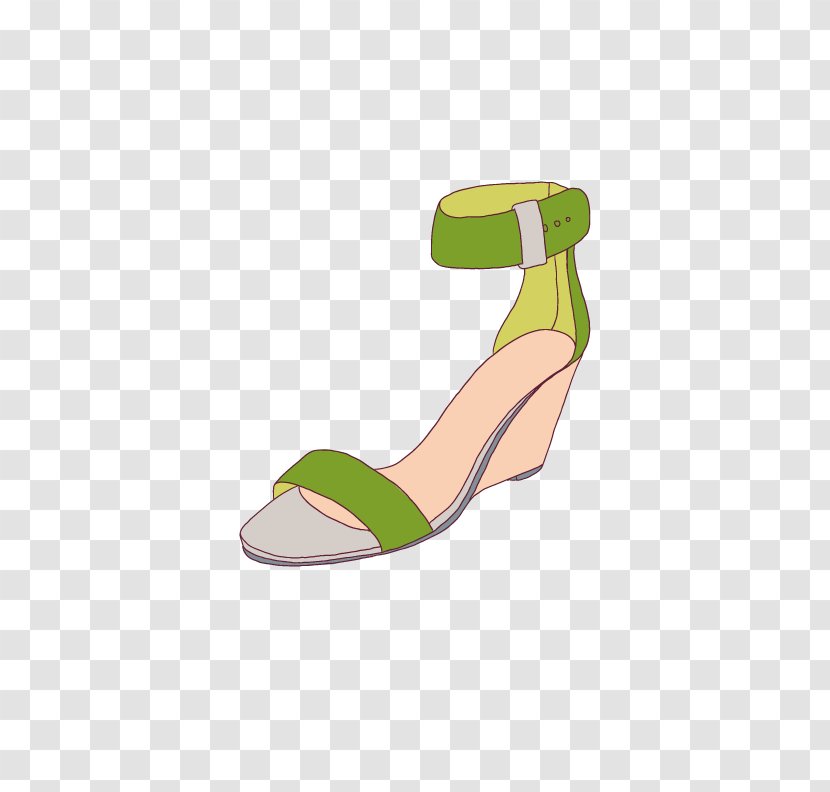 High-heeled Footwear Green Sandal Shoe - Sandals Transparent PNG