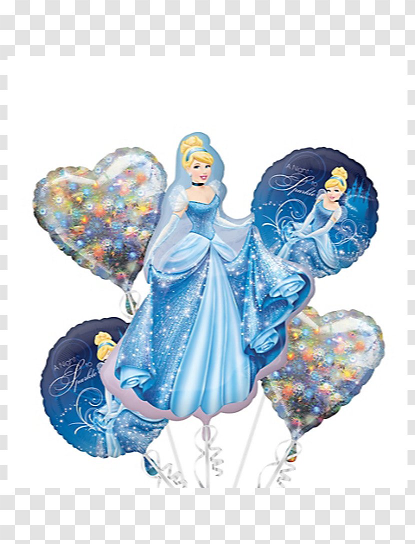 Mylar Balloon Flower Bouquet Birthday Party - Cinderella Transparent PNG