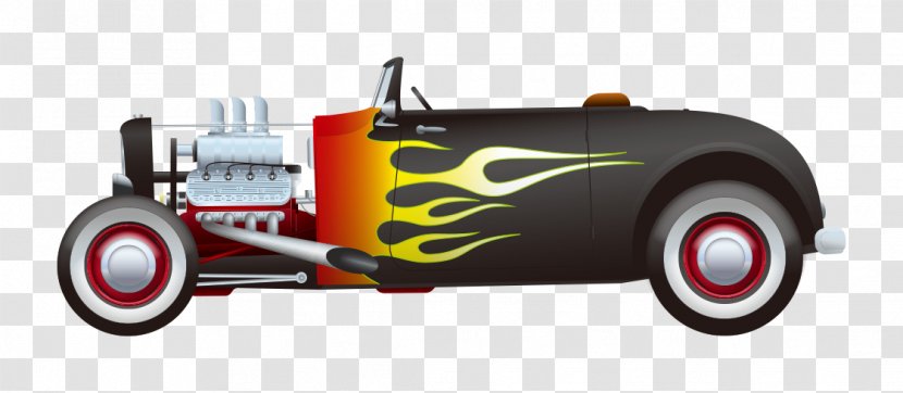 Sports Car Hot Rod Illustration - Vehicle - Vector Cartoon Transparent PNG