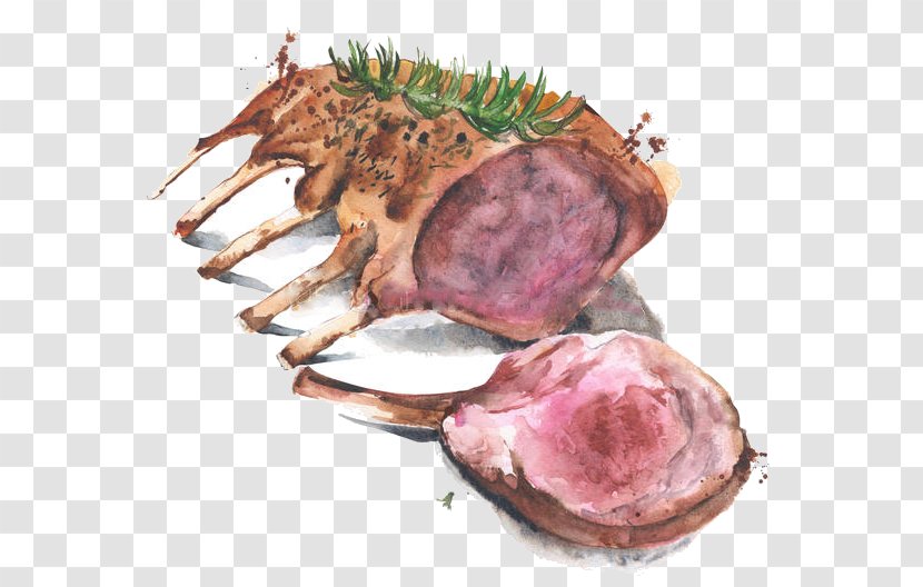 Game Meat Lamb And Mutton Agneau Watercolor Painting - Heart Transparent PNG