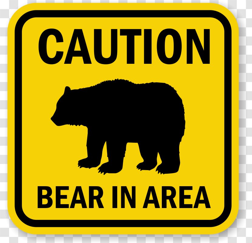 Warning Sign Bear Hazard Safety - Child - Sighting Transparent PNG