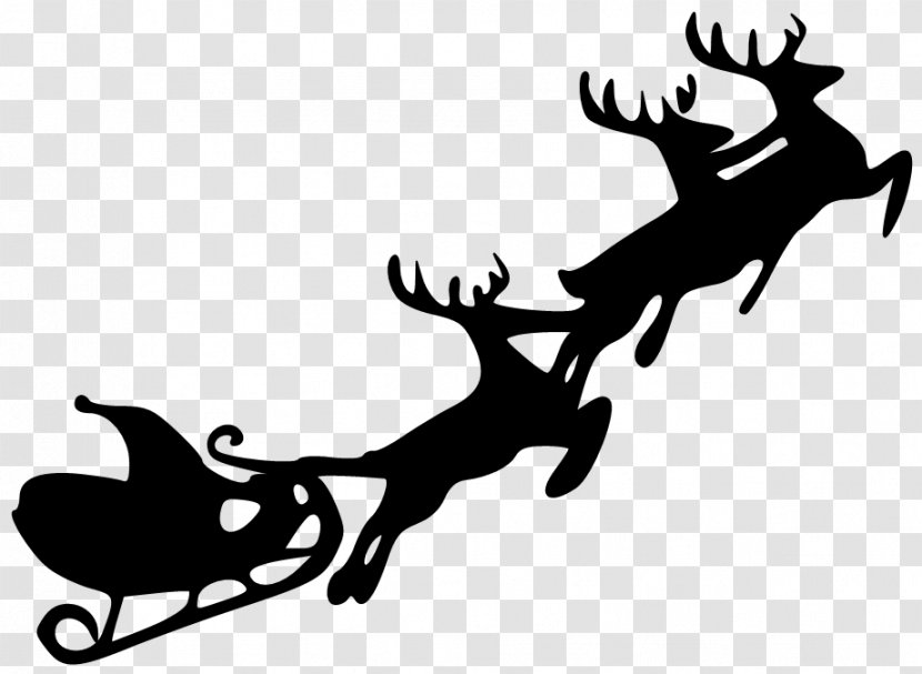 Santa Claus Christmas Eve Reindeer Clip Art - Fictional Character - Sleigh Transparent PNG