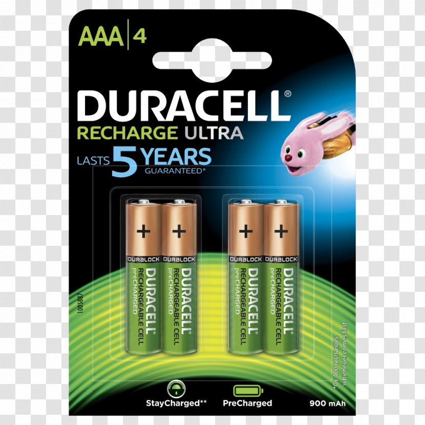 Electric Battery AAA Rechargeable Nickel–metal Hydride Duracell - Volt - 9v Transparent PNG