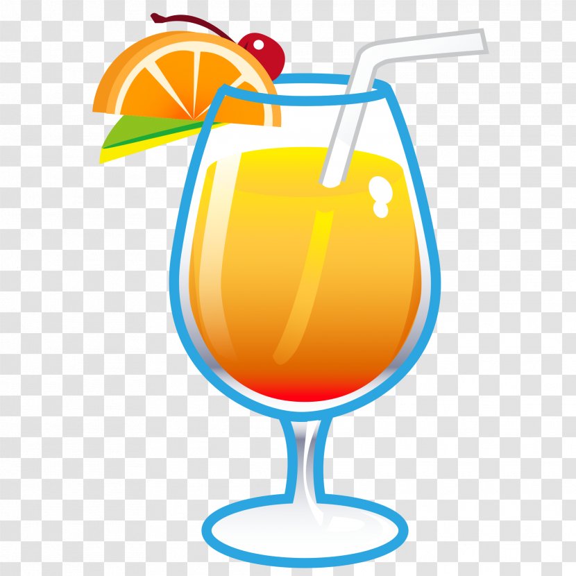 Cocktail Juice Drink Emoji Clip Art - Tropical Drinks Cliparts-Vector Transparent PNG